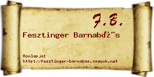 Fesztinger Barnabás névjegykártya